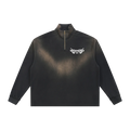 Heavy Metal Logo Sun Fade Raw Edge Quarter-Zip Sweatshirt