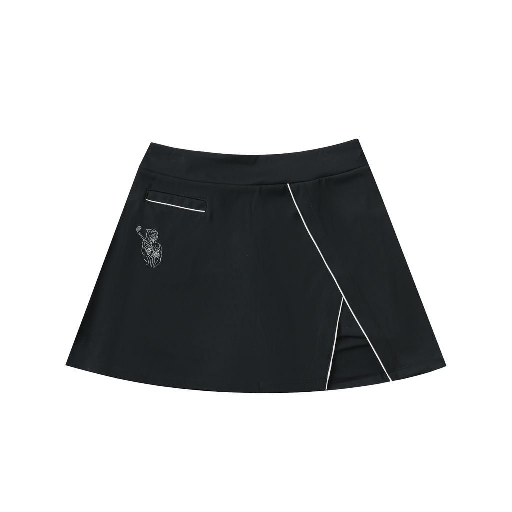 Heavy Metal High-Waist Pocketed A-Line Skirt