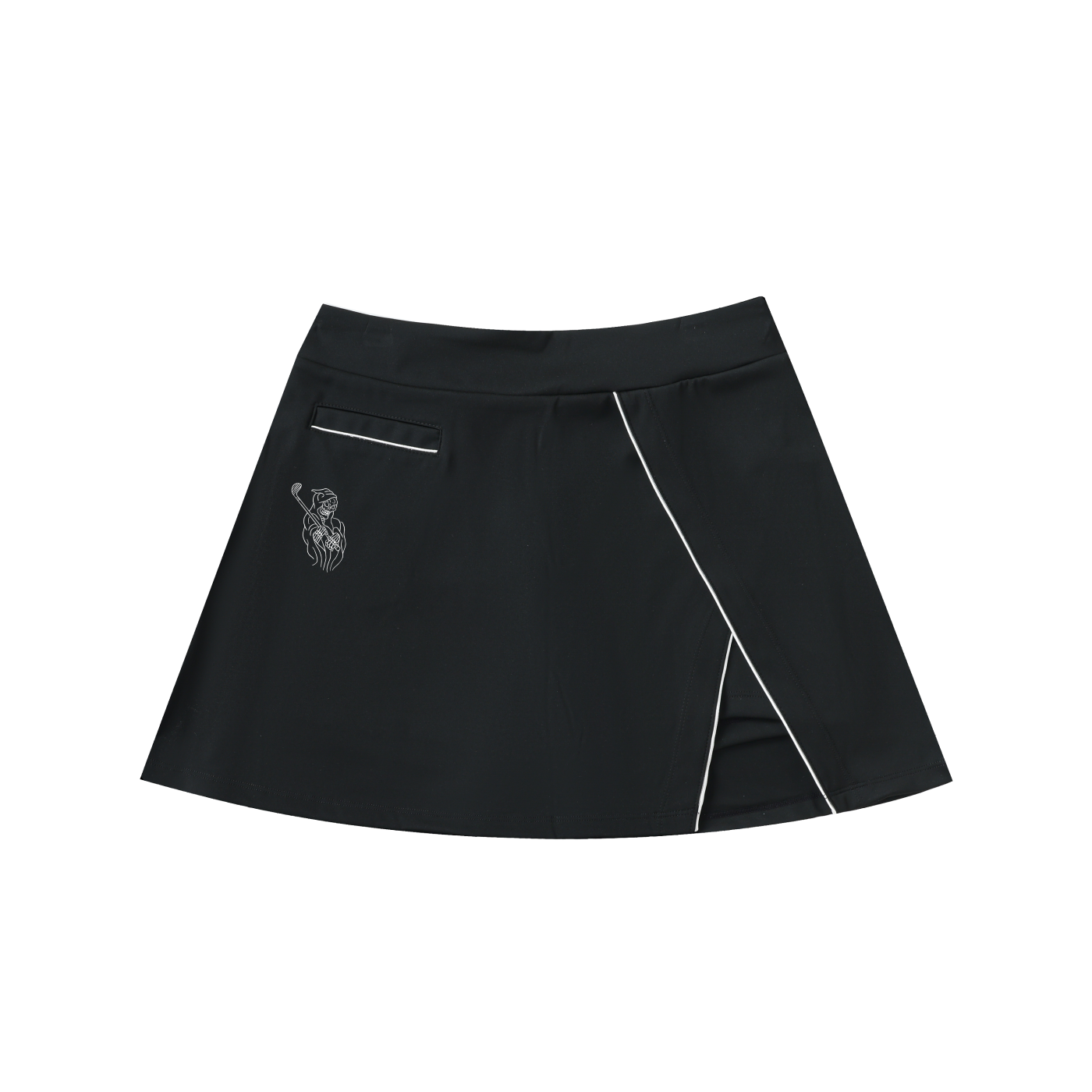 Heavy Metal High-Waist Pocketed A-Line Skirt