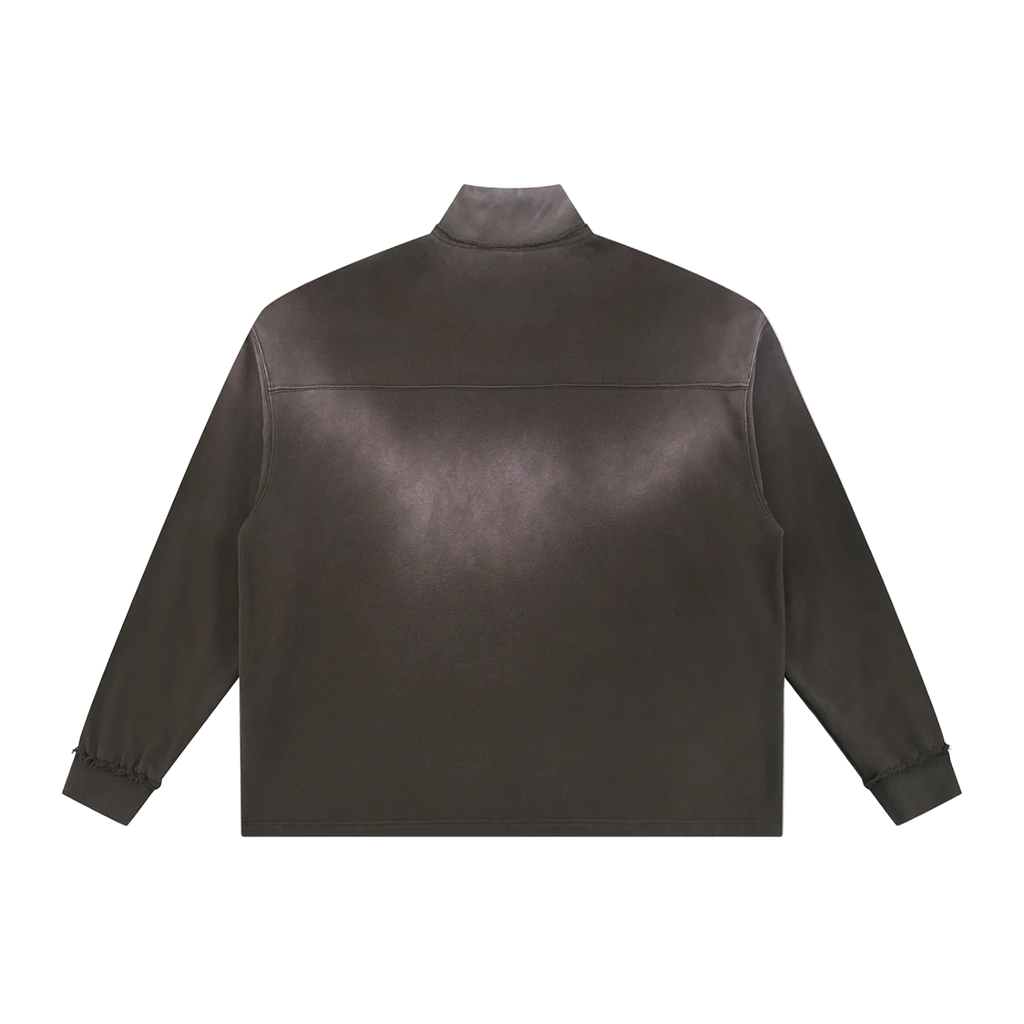 Heavy Metal Logo Sun Fade Raw Edge Quarter-Zip Sweatshirt