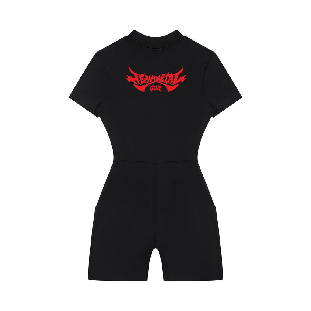 Women's Quarter-Zip Short Sleeve Romper