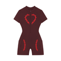 Women's Quarter-Zip Short Sleeve Romper