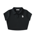 Heavy Metal V-Neck Polo Crop Top