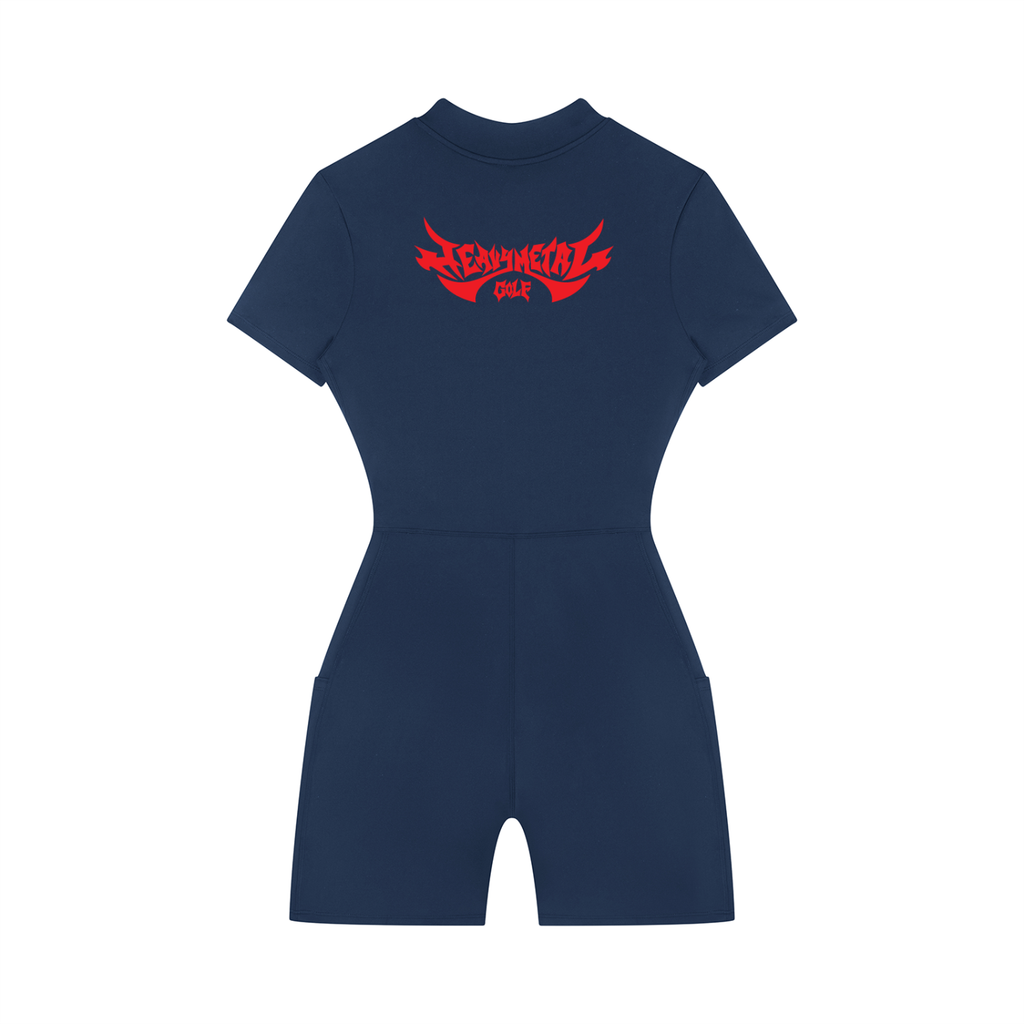 Women's Quarter-Zip Short Sleeve Romper
