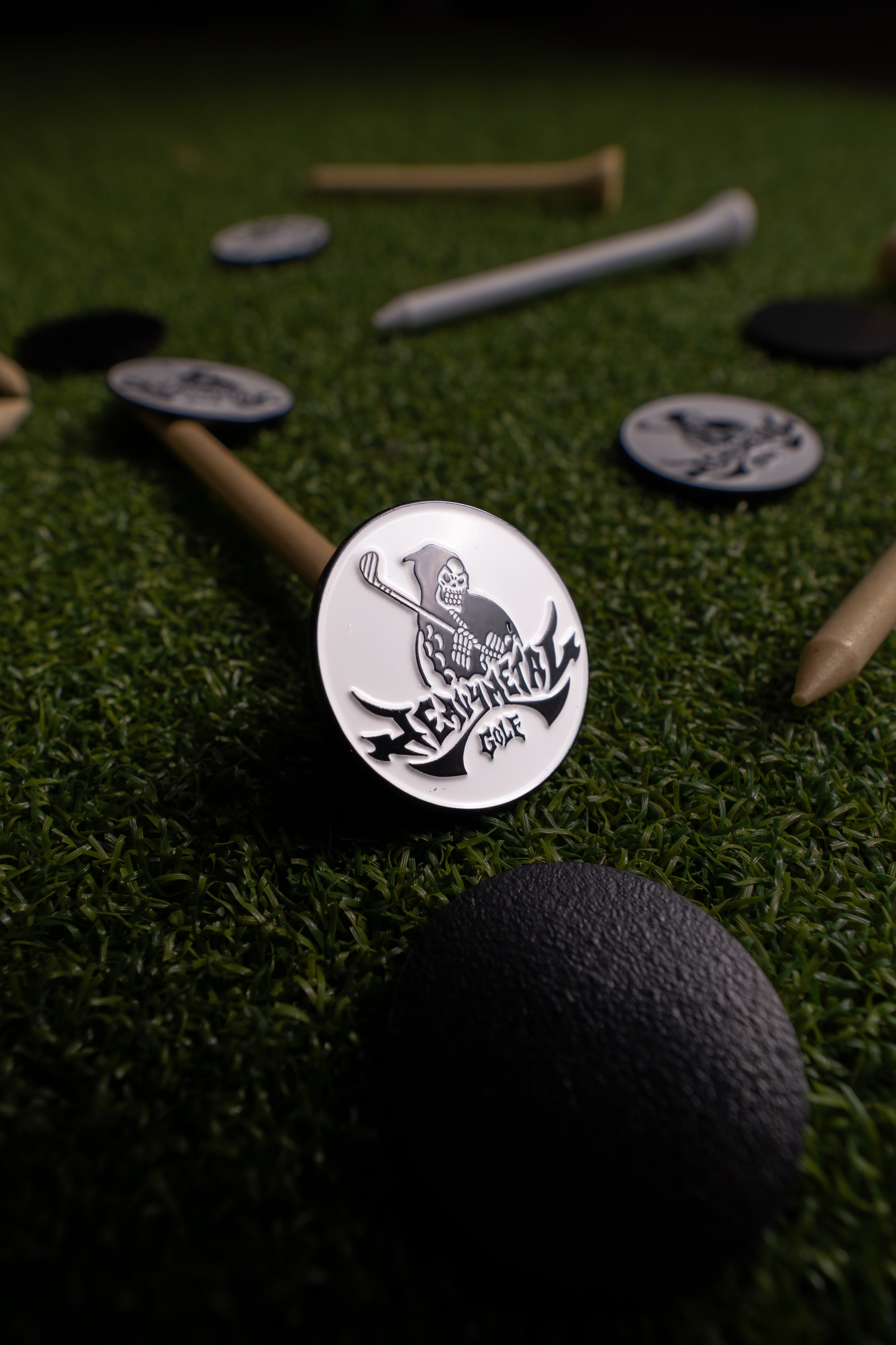 Heavy Metal Golf Ball Marker, White