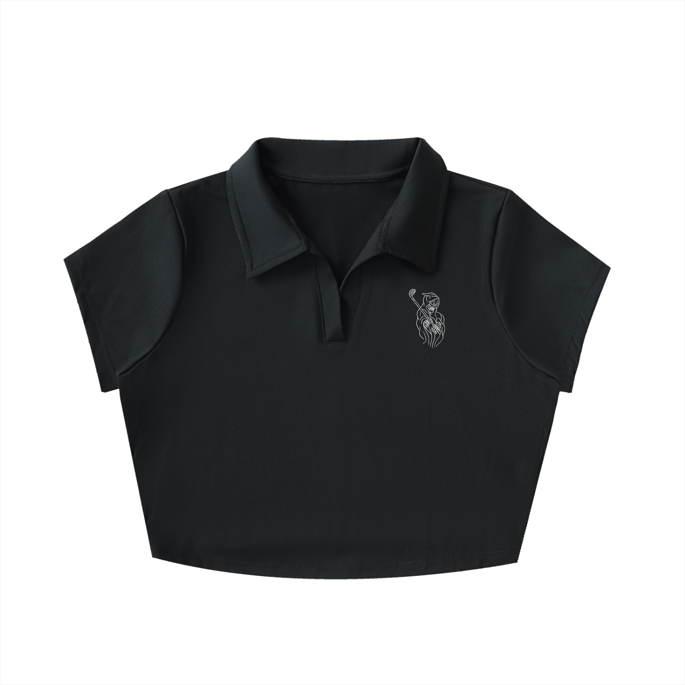 Heavy Metal V-Neck Polo Crop Top