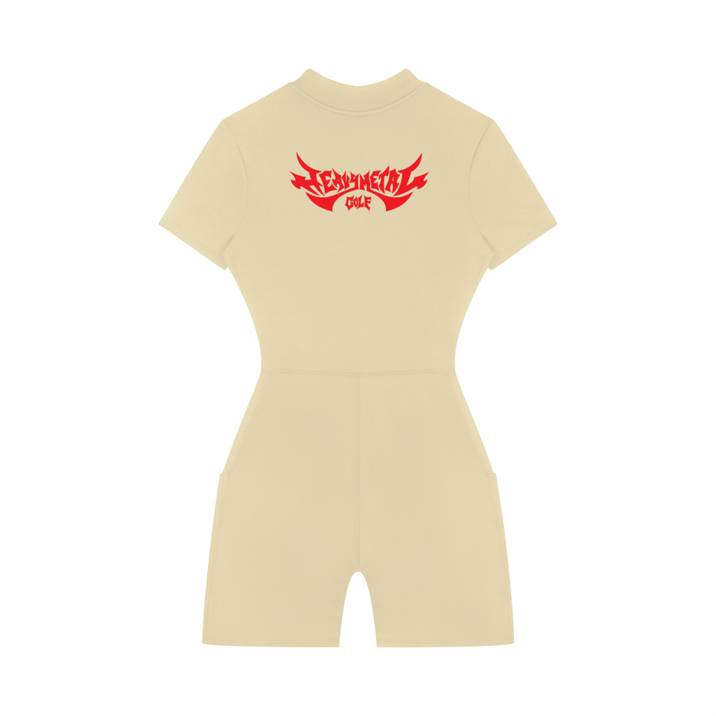 Women's Quarter-Zip Short Sleeve Romper