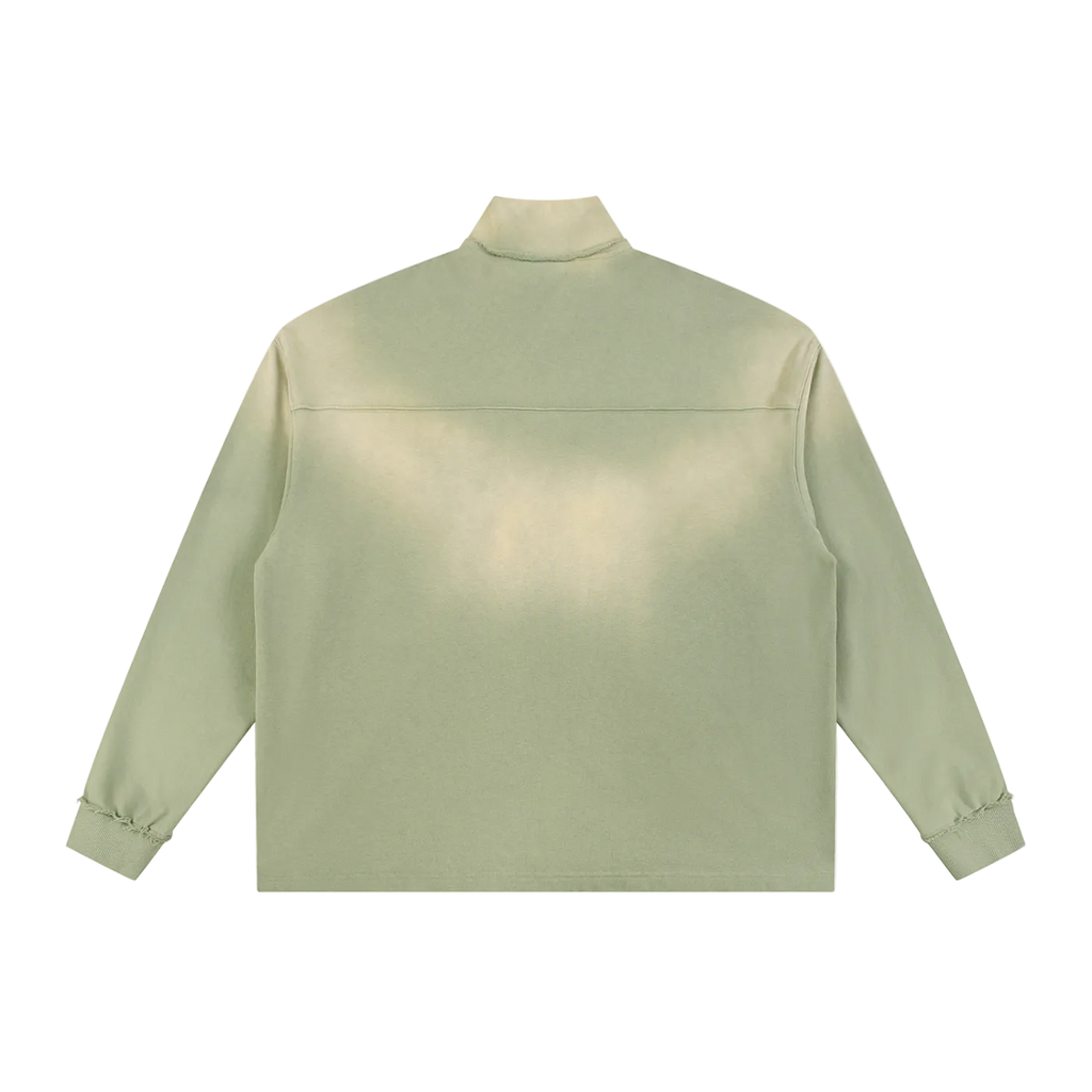 Heavy Metal Logo Sun Fade Raw Edge Quarter-Zip Sweatshirt